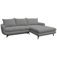 Rohová sedačka WAVE, pravá, sivá - čierna/sivá, Modern, kov/drevo (266/189cm)