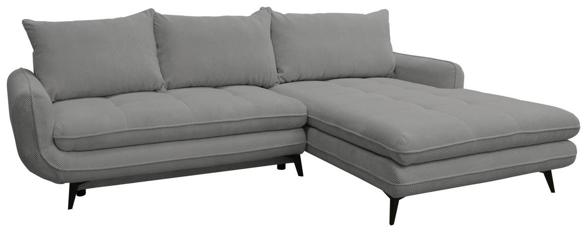 Rohová sedačka WAVE, pravá, sivá - čierna/sivá, Modern, kov/drevo (266/189cm)