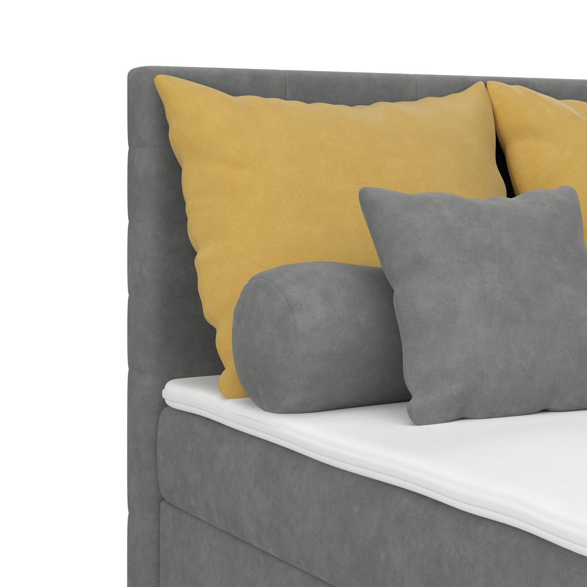 Kárpitozott Ágy Adria 140/200cm - grafitszürke, Konventionell, textil/fa (140/200cm)