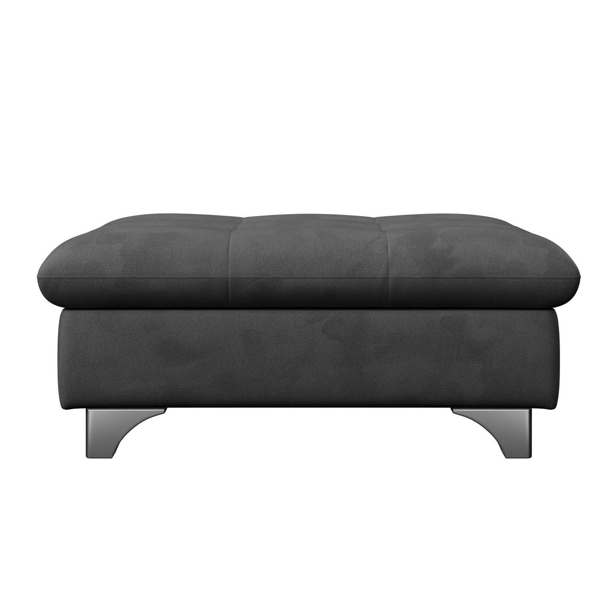 Hocker Gemini Schwarz, B: 108cm - Chromfarben/Anthrazit, KONVENTIONELL, Textil (108/46/108cm)