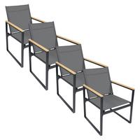 Gartenstuhl-Set Volasi 4er Anthrazit B: 54 cm - Honigeiche/Anthrazit, MODERN, Holzwerkstoff/Kunststoff (54/83/65cm) - MID.YOU