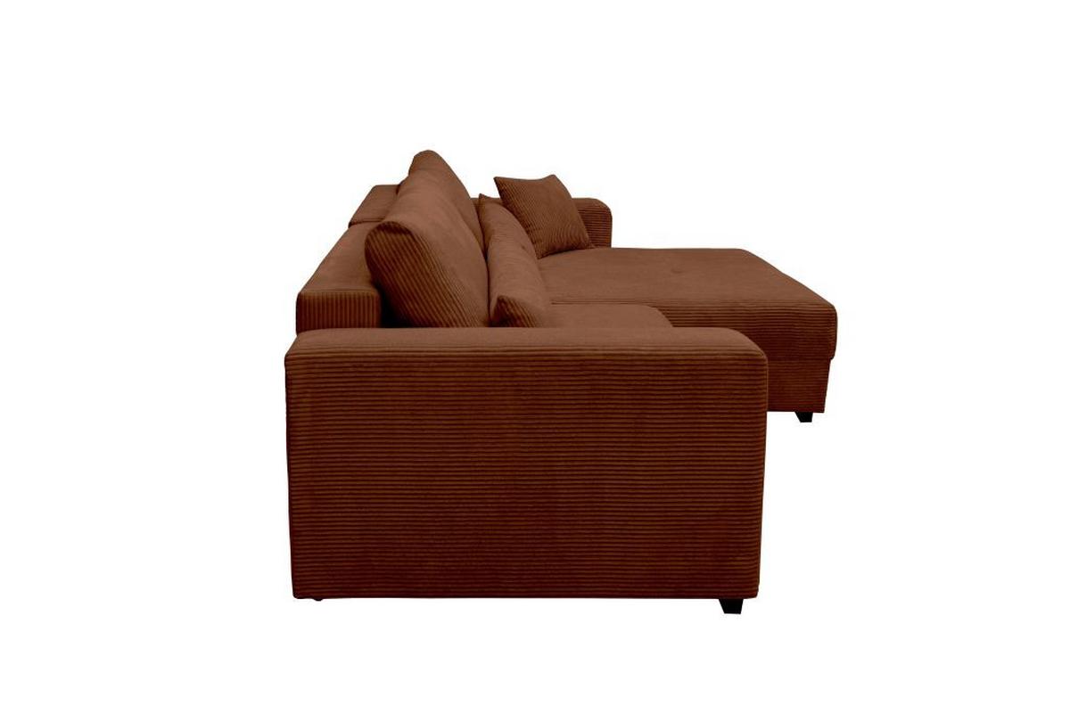 Rohová sedačka XELA, sezení boxspring., karamel.m. - černá/karamel, Moderní, textil (265/170cm)