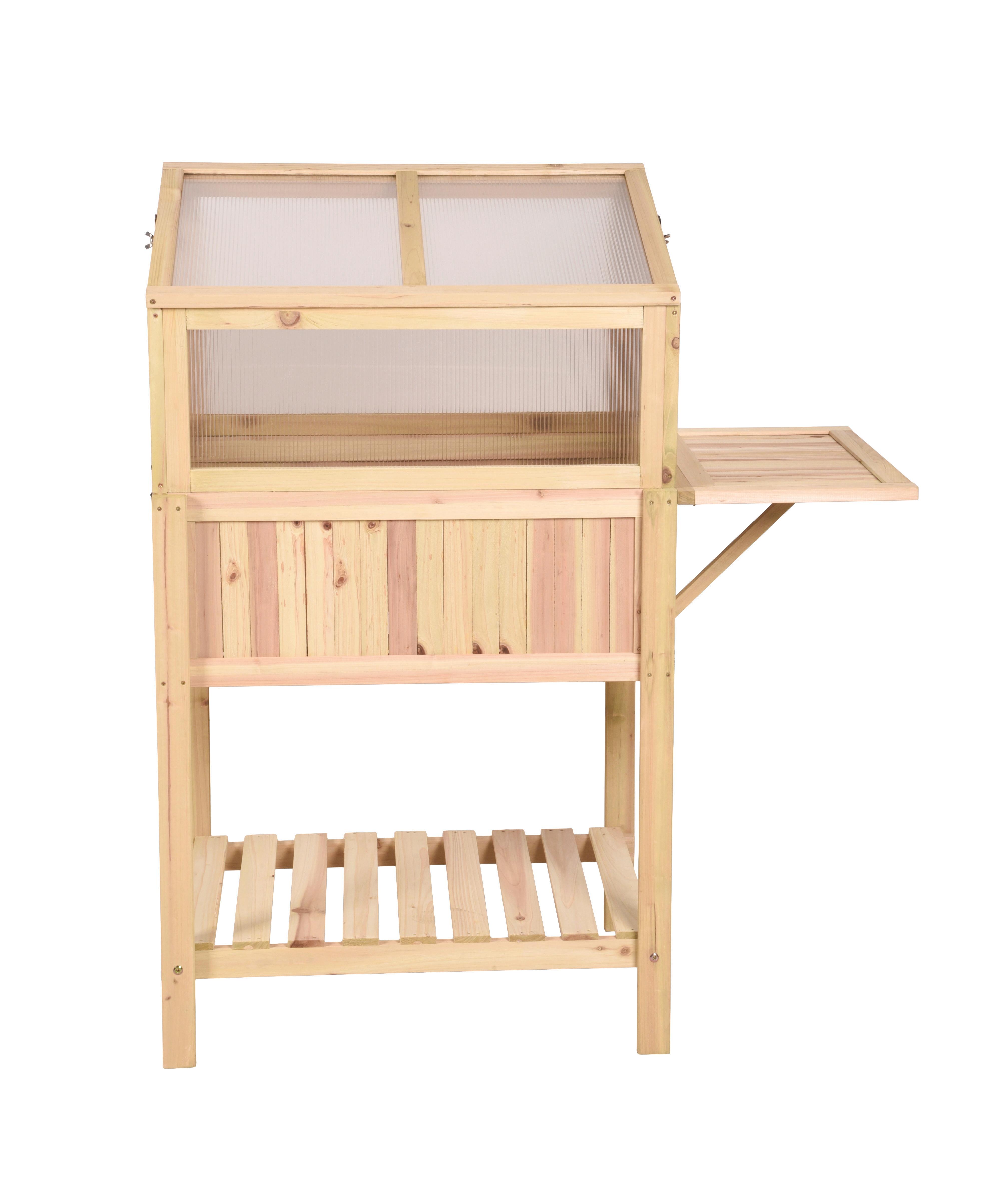 GEWÄCHSHAUS GEWÄCHSHAUS AUS HOLZ - Silberfarben/Braun, MODERN, Holz/Kunststoff (50/120/102,5cm) - Gardenson