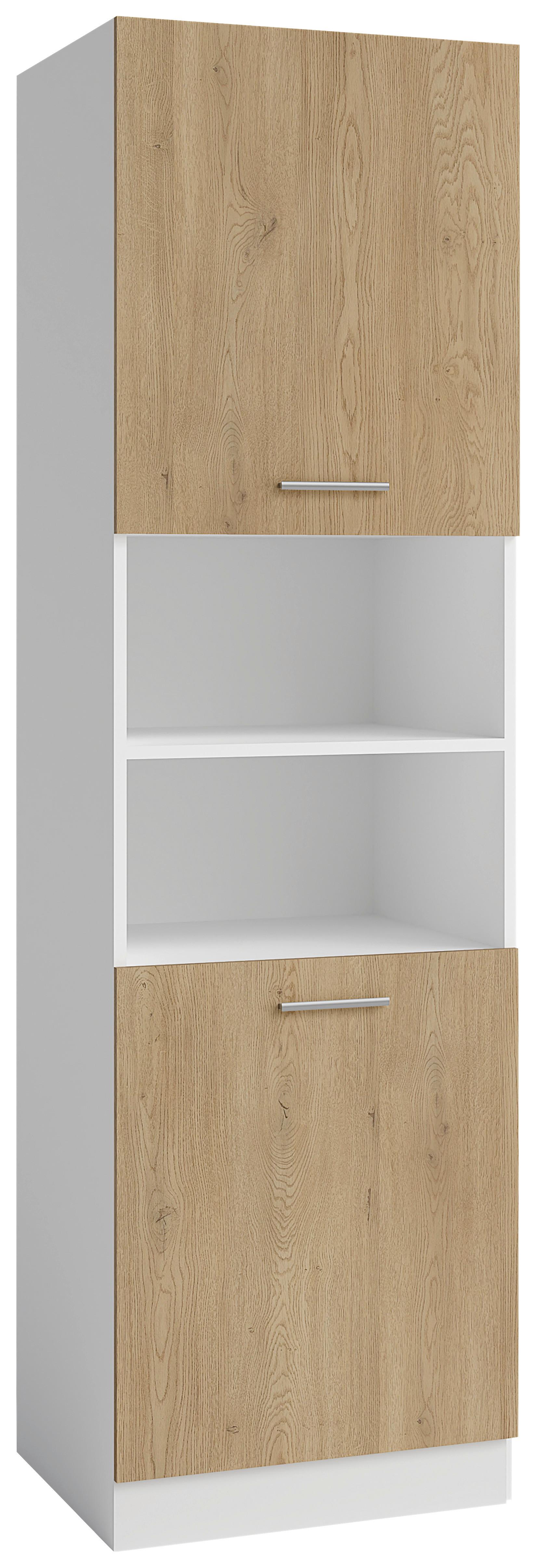 SKŘÍŇKA NA SPOTŘEBIČE EVA II - bílá/barvy dubu, kompozitní dřevo/plast (60/206/60cm)