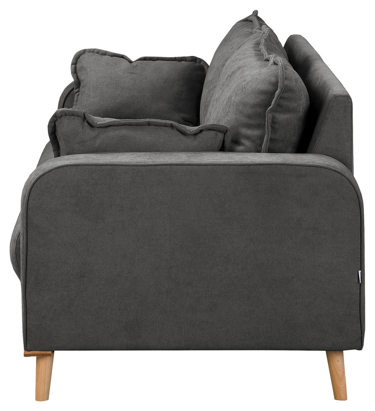 3-sitzer-sofa Beata Dunkelgrau B: 193 Cm - Wengefarben/Dunkelgrau, Design, Textil (193/86/87cm) - Livetastic