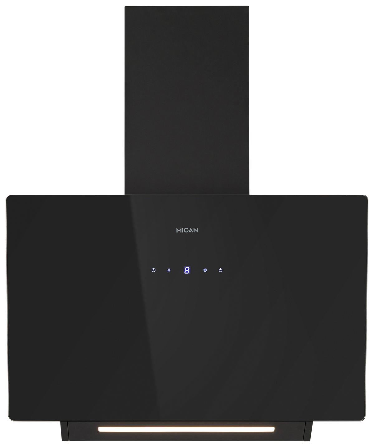 Nástěnná digestoř, 60cm KHA530TMFSA+ - černá, Basics, kov/sklo (60/53,6-101,6/29,6cm) - Mican