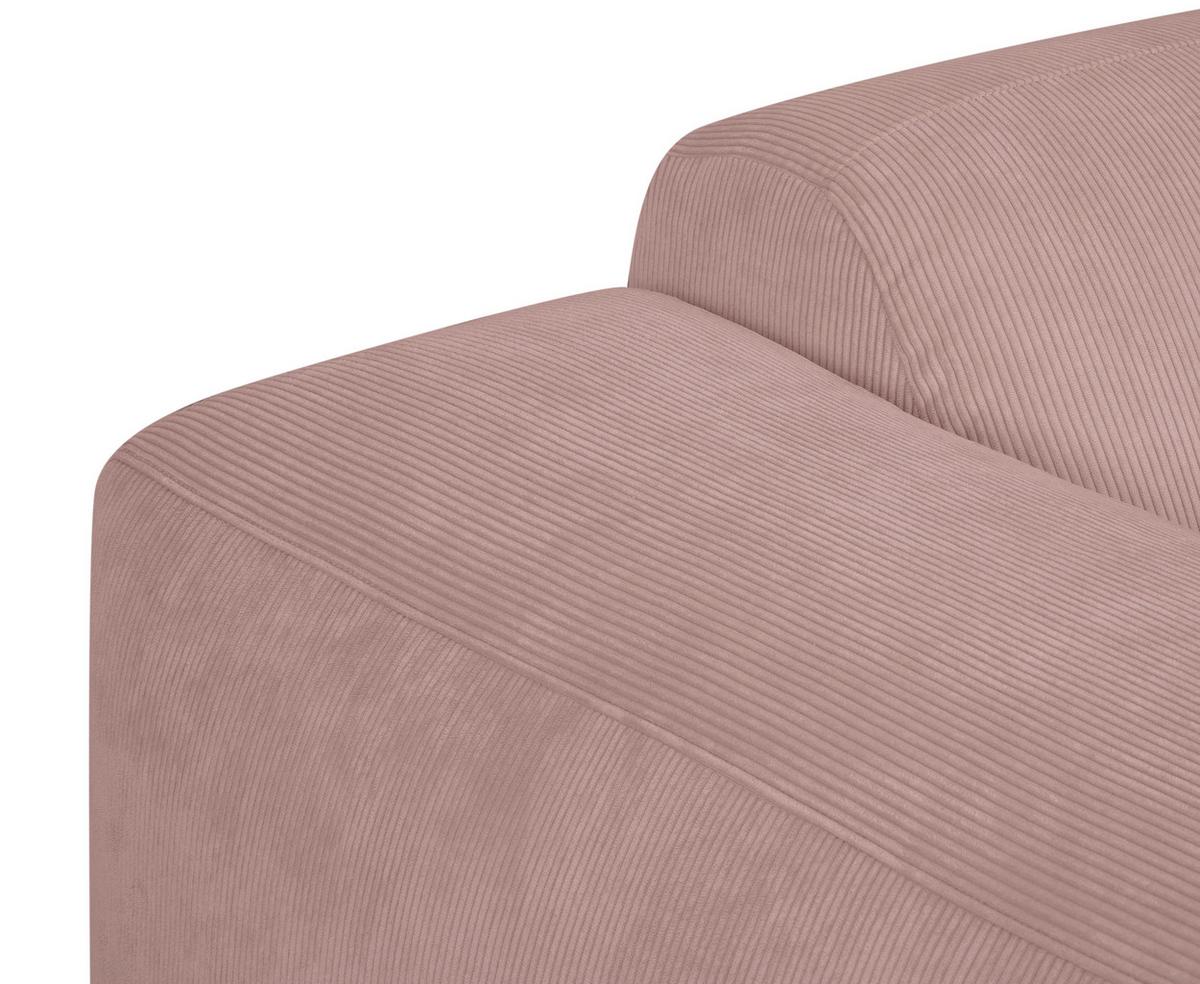 3-Sitzer-Sofa Hannah Rosa B: 247 cm - Schwarz/Rosa, Design, Textil (247/75/104cm) - MID.YOU