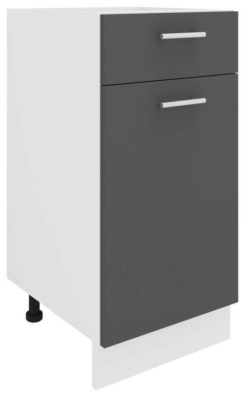 Küchenunterschrank Esilo B: 40 cm Anthrazit/Weiß - Anthrazit/Weiß, KONVENTIONELL, Holzwerkstoff (40/82/46cm) - MID.YOU