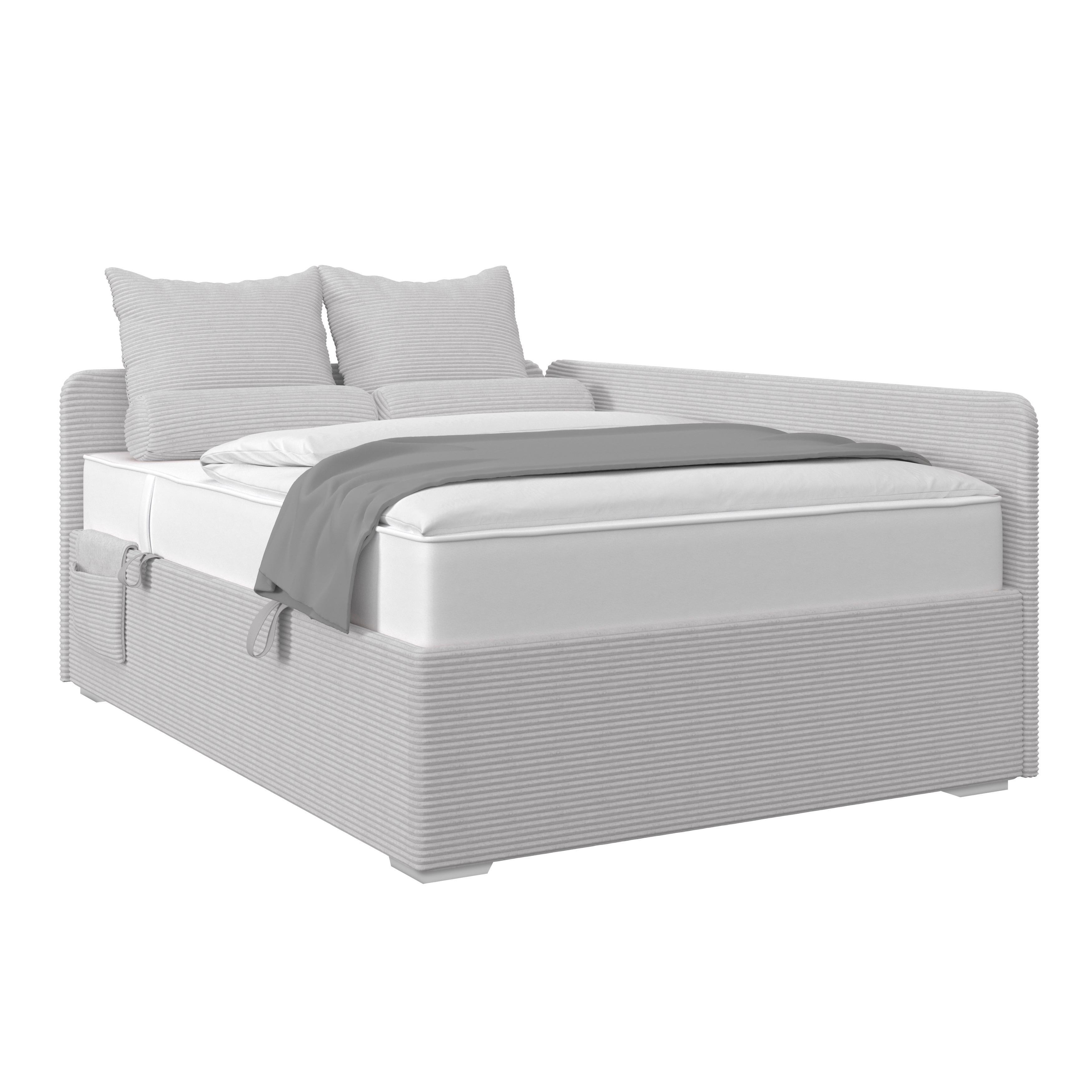 Polsterbett Remi - Chromfarben/Greige, MODERN, Holz/Textil (140/200cm)