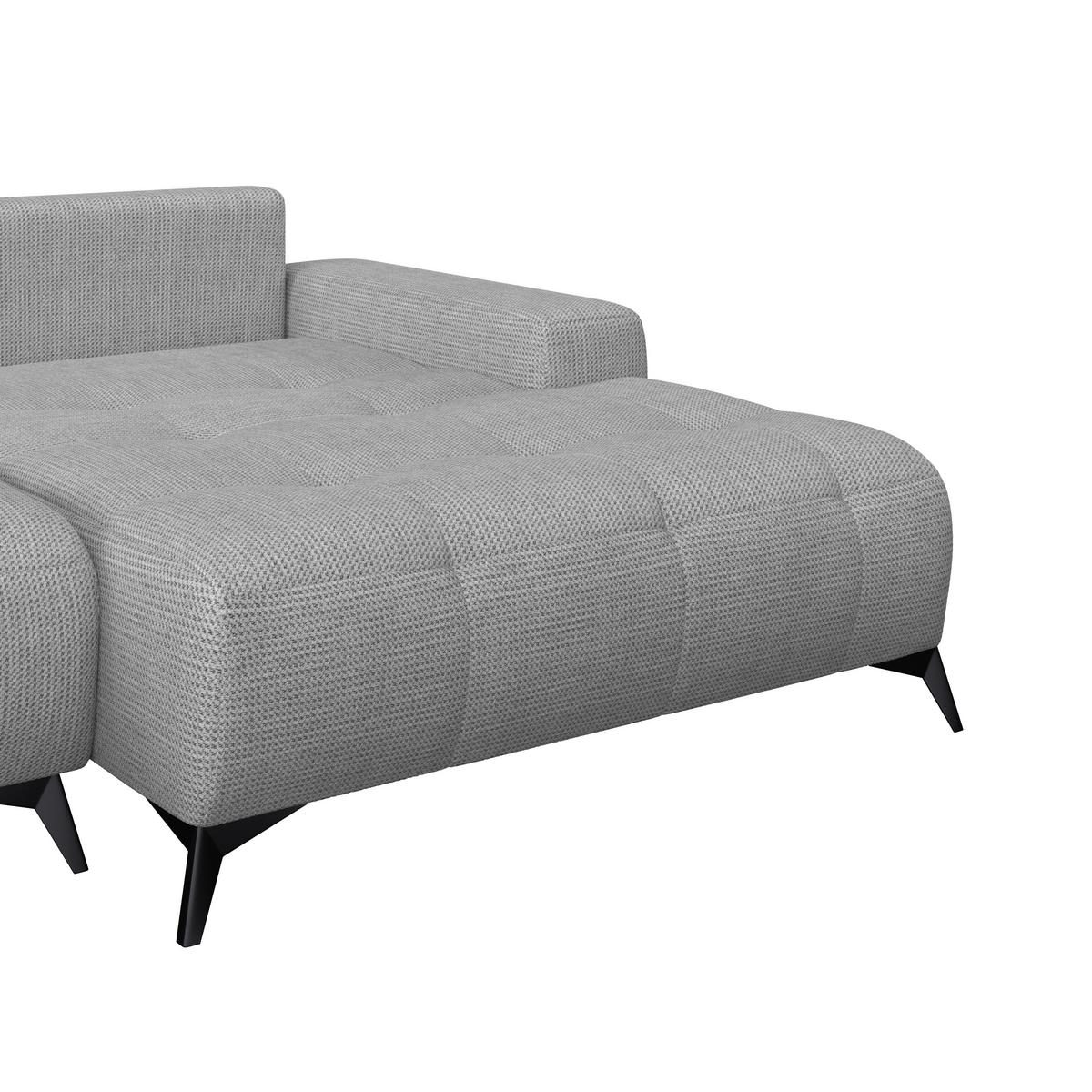 Ecksofa Mauro Grau, mit Schlaffunktion - Schwarz/Grau, Trend, Textil (290/175cm) - Luca Bessoni