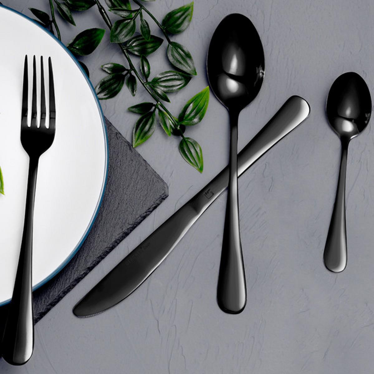 Besteckset 24-Teilig für 6 Personen - Schwarz, Basics, Metall