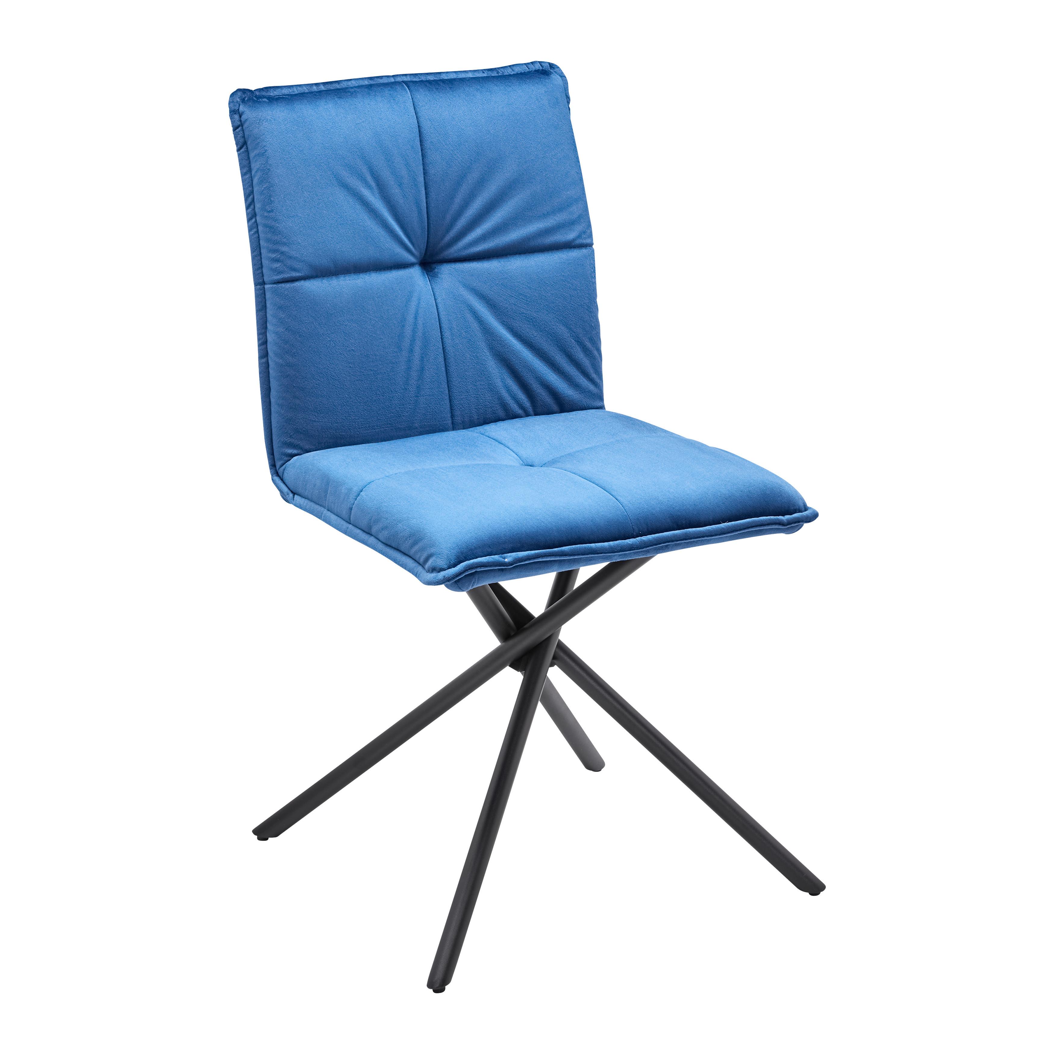 Stolička Lunita modrá - čierna/modrá, Modern, kov/textil (47/88/57cm) - P & B