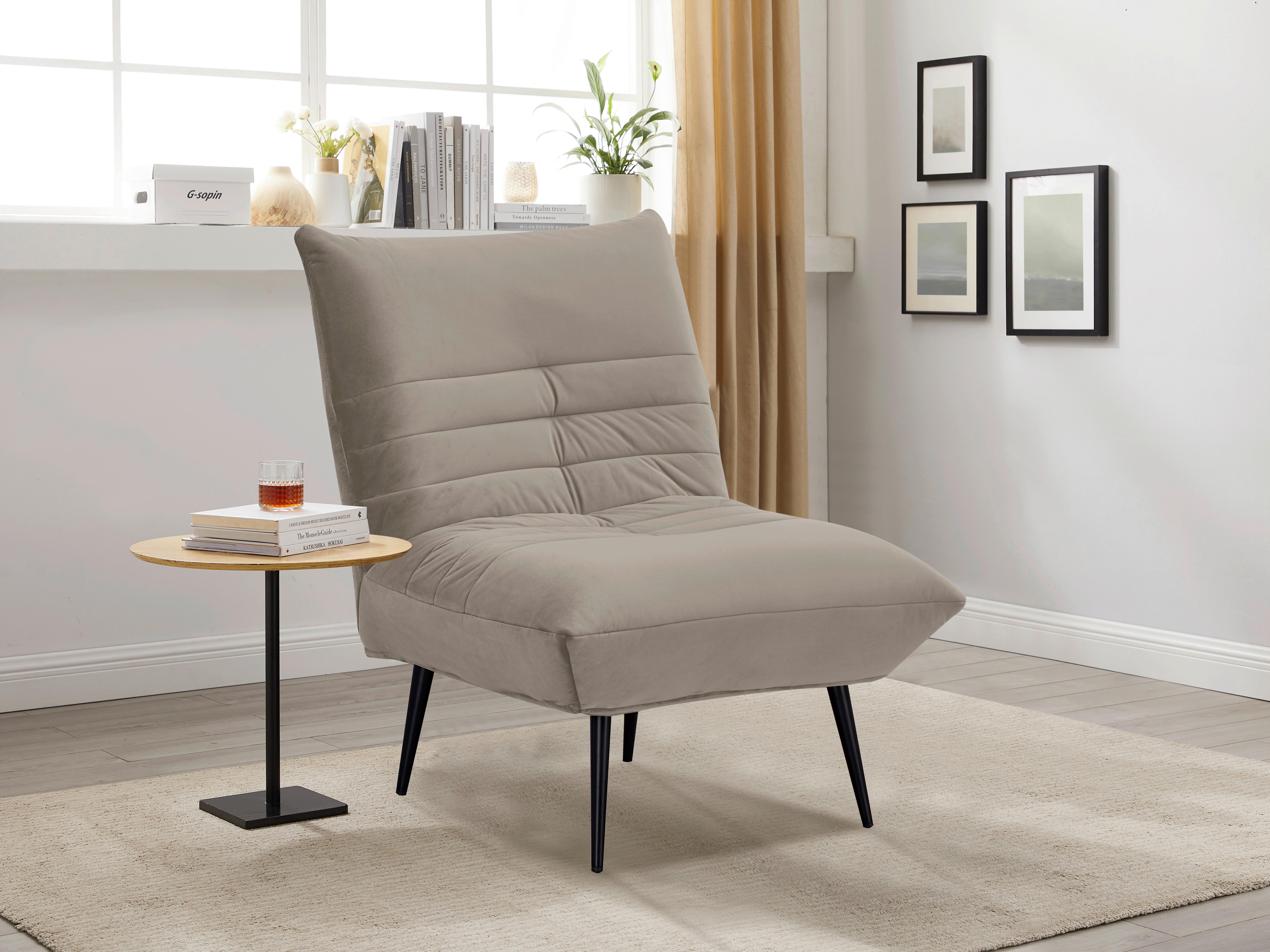 Sessel Jarvis - Taupe/Schwarz, MODERN, Textil (75/92/87cm) - MID.YOU