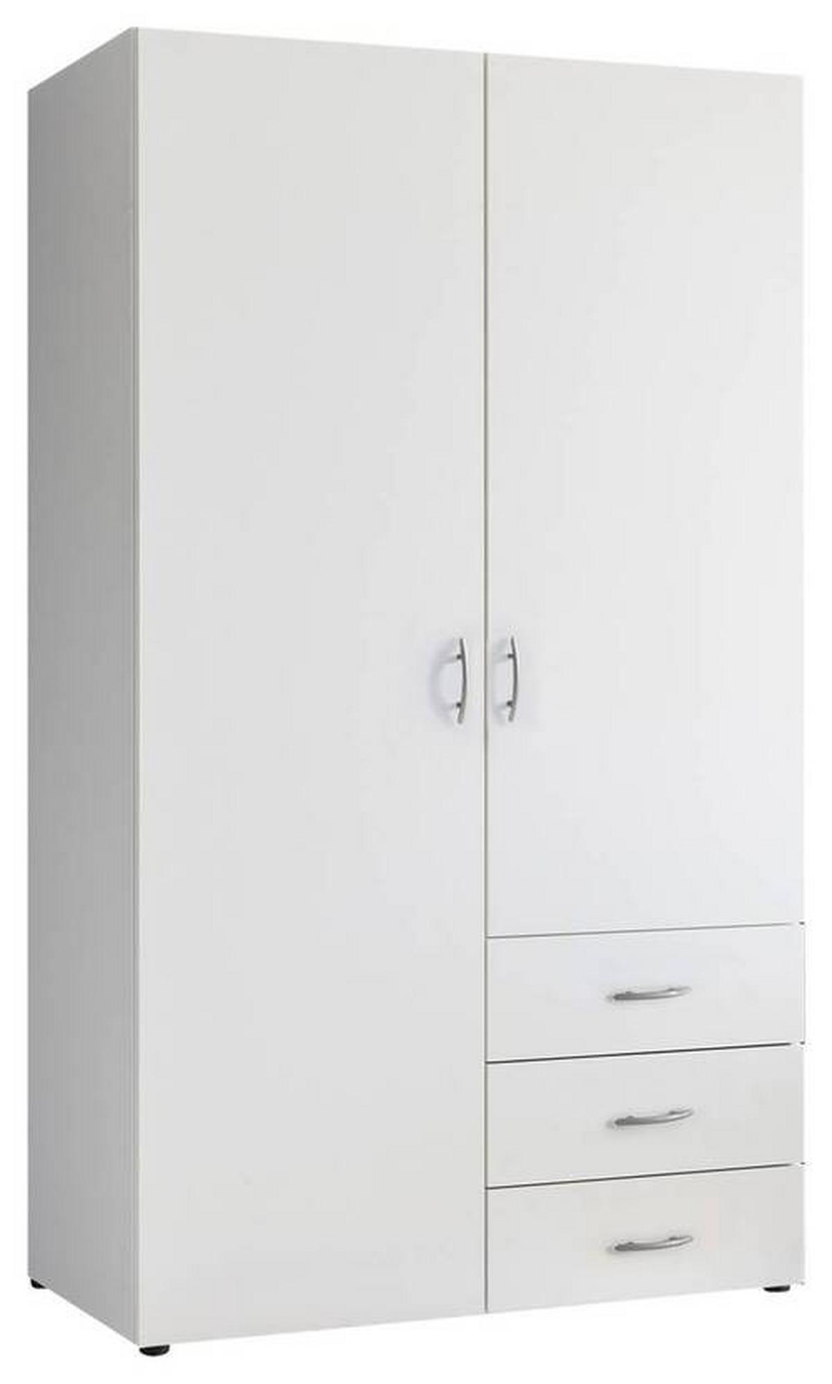Drehtürenschrank mit Laden 101 cm Harry Weiß - Weiß, MODERN, Holzwerkstoff (101/176/51,3cm) - MID.YOU