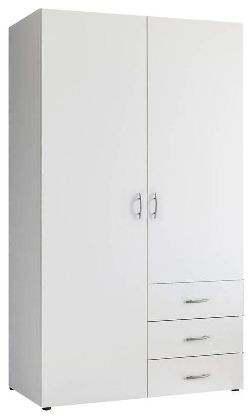 Drehtürenschrank Mit Laden 101 Cm Harry Weiß