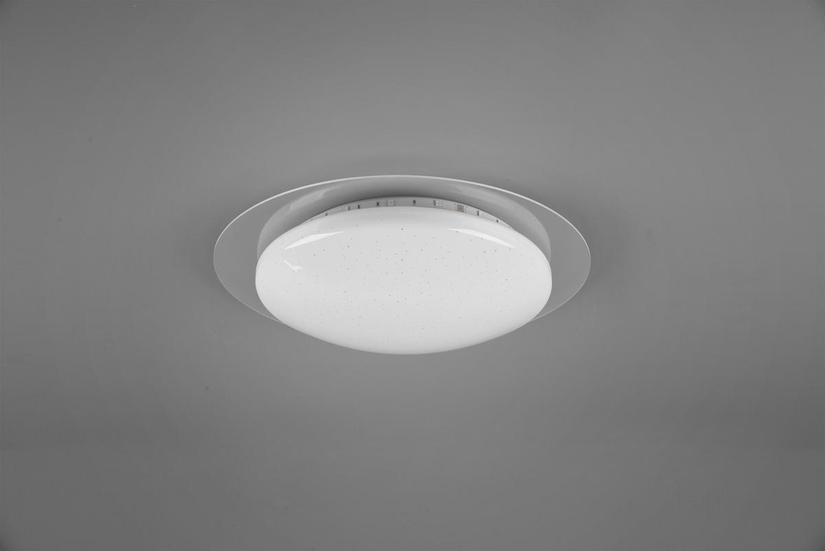 Led-deckenleuchte Ø 35 Cm Mit Sternenhimmel - Klar/Weiß, Basics, Kunststoff (35/8,7cm)