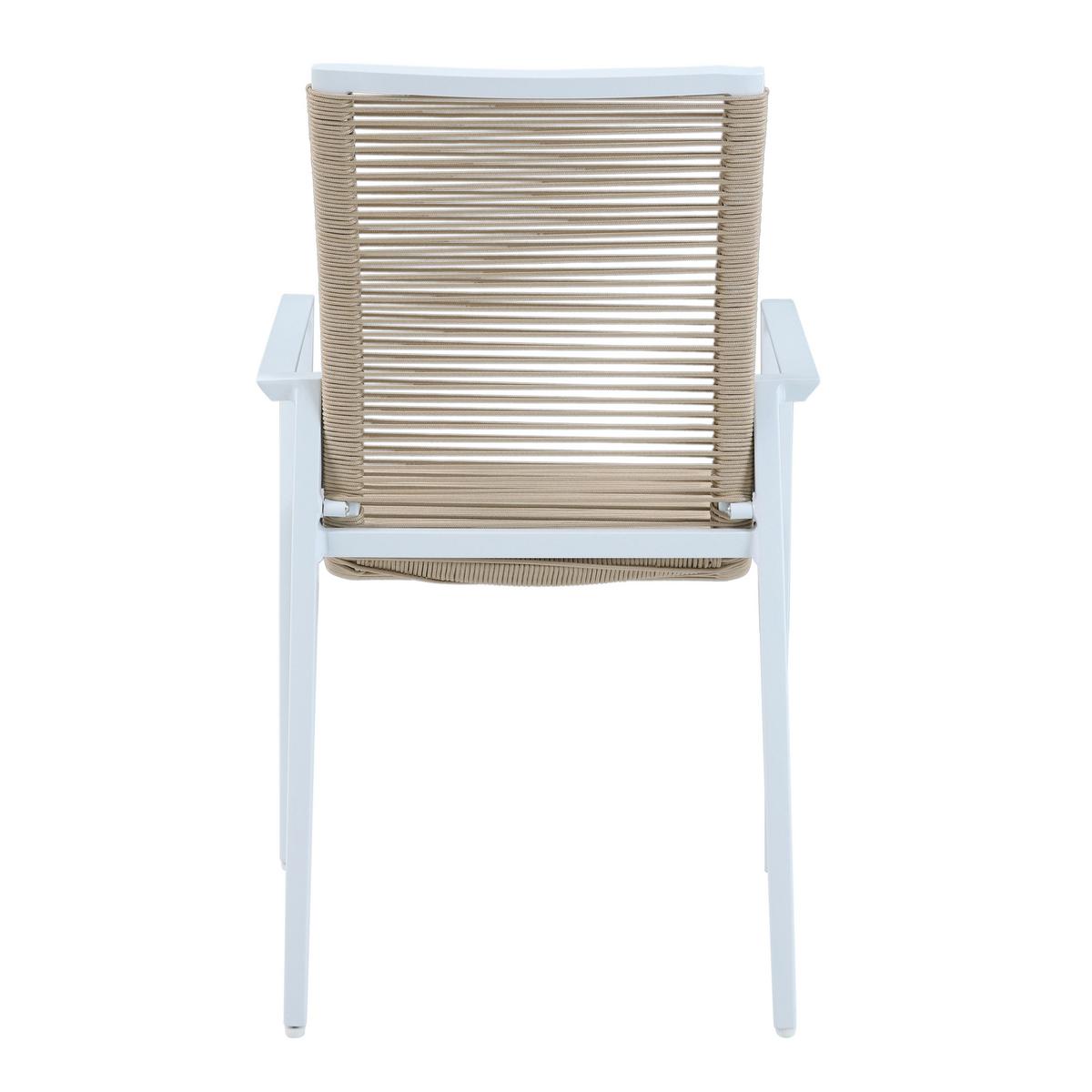 Gartenset Zora 5tlg - Weiß/Teakfarben, MODERN, Metall (160/90/74cm) - Ambia Garden