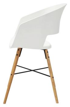 Von allen Seiten ein Hingucker Schicker Armlehnstuhl in Weiß - Seitenansicht