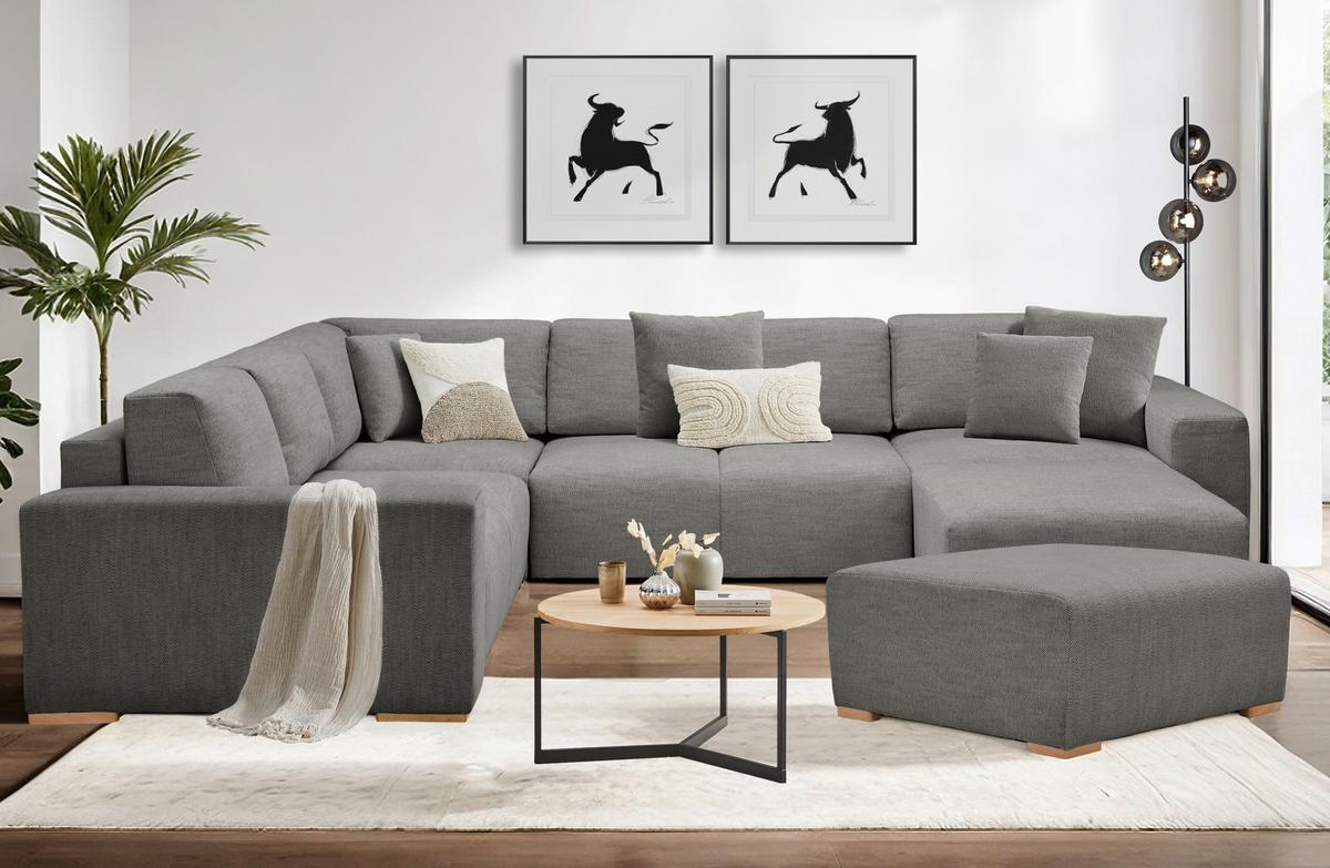 Zierkissenset Vouge Grau, 4 Stück, B: 42 Cm - Grau, KONVENTIONELL, Textil (42/53/42/53cm) - Livetastic