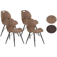 Schalenstuhl Kate S Schlammfarben 4er-Set - Schlammfarben/Schwarz, MODERN, Textil/Metall (50/86/56cm) - MID.YOU