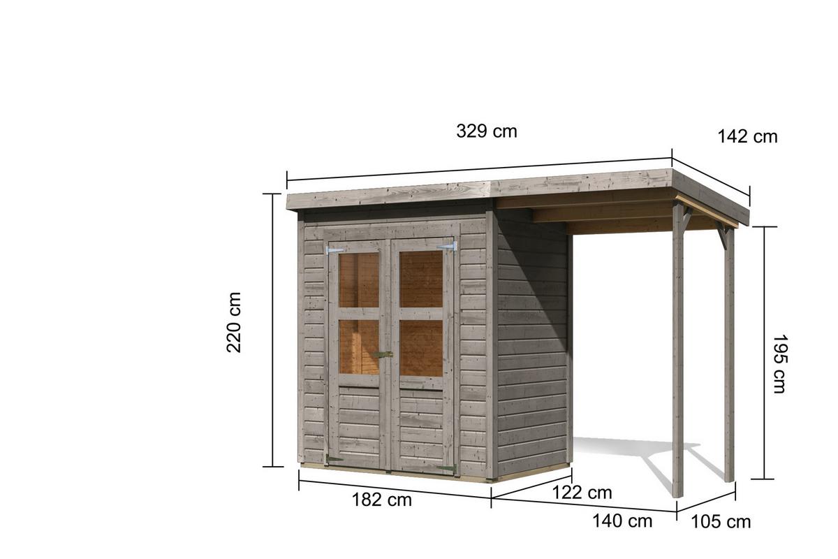 Gartenhaus Kappeln 2 39560 Kappeln 2 - Hellgrau, Basics, Holz (182/122/220cm)
