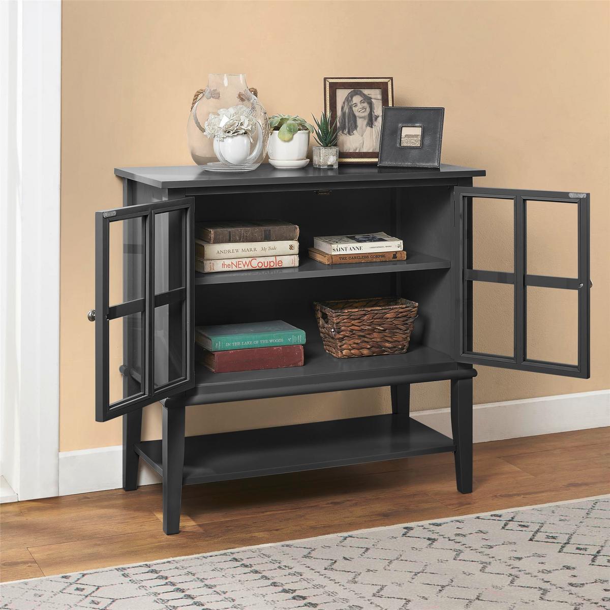 Kommode Franklin Schwarz B: 79 Cm - Schwarz, Design, Glas/Holz (79/77/39cm) - MID.YOU