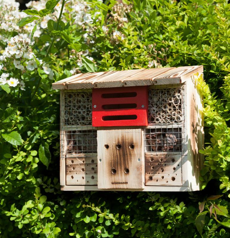 Insektenhotel Zur Linde - Rot/Naturfarben, Basics, Holz (27/30/13,5cm)