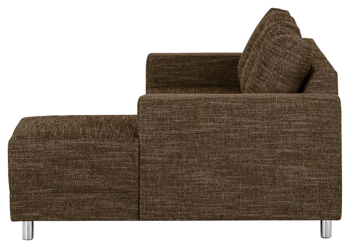 Ecksofa Grenwood Braun S: 200x144 Cm - Chromfarben/Braun, Design, Textil (200/144cm) - MID.YOU