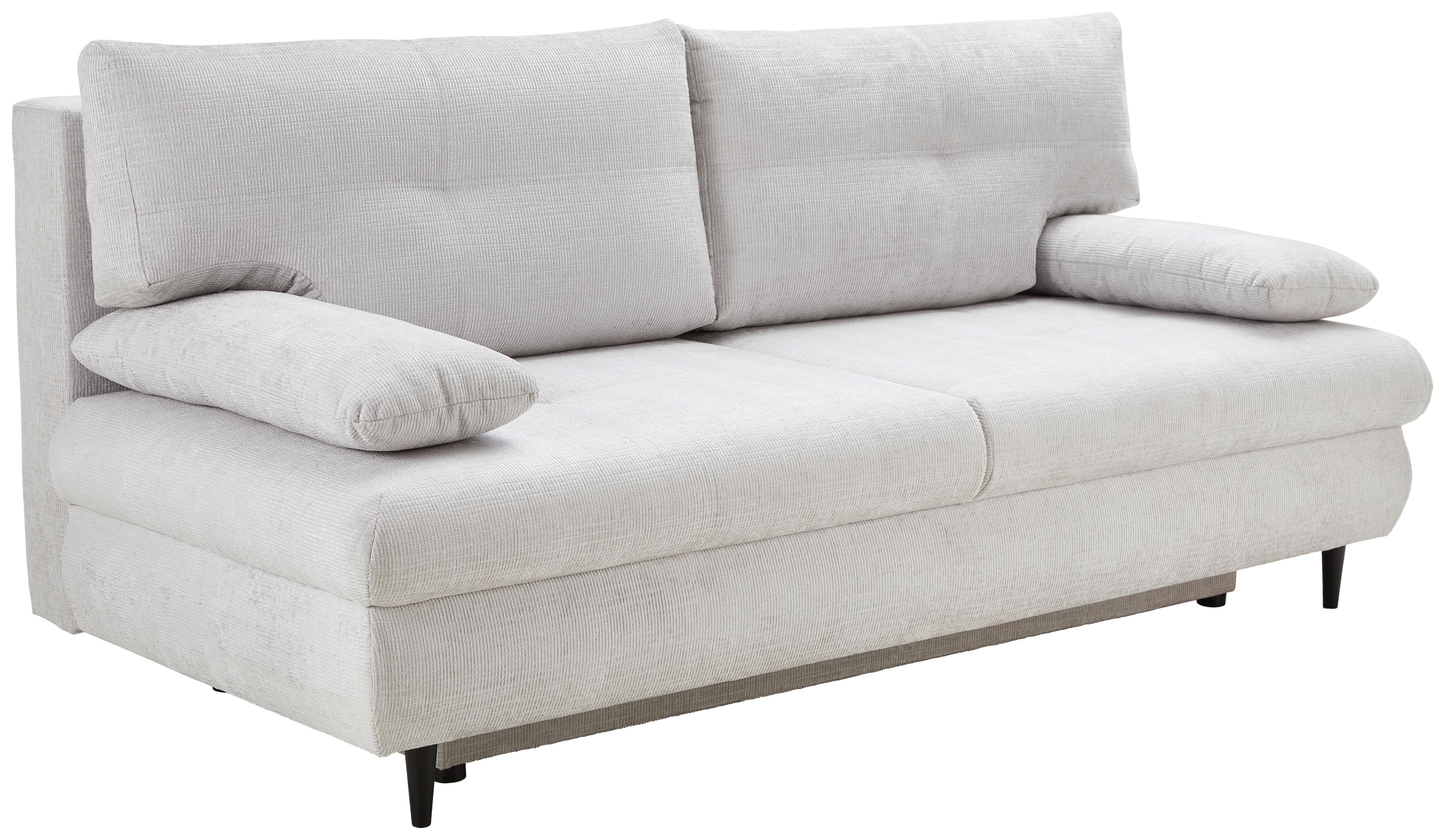 Schlafsofa Virgo - Hellgrau/Schwarz, KONVENTIONELL, Textil (212/97/105cm) - MID.YOU