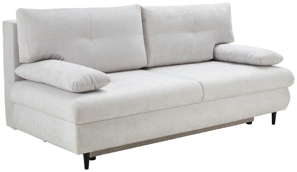 Schlafsofa Virgo - Hellgrau/Schwarz, KONVENTIONELL, Textil (212/97/105cm) - MID.YOU