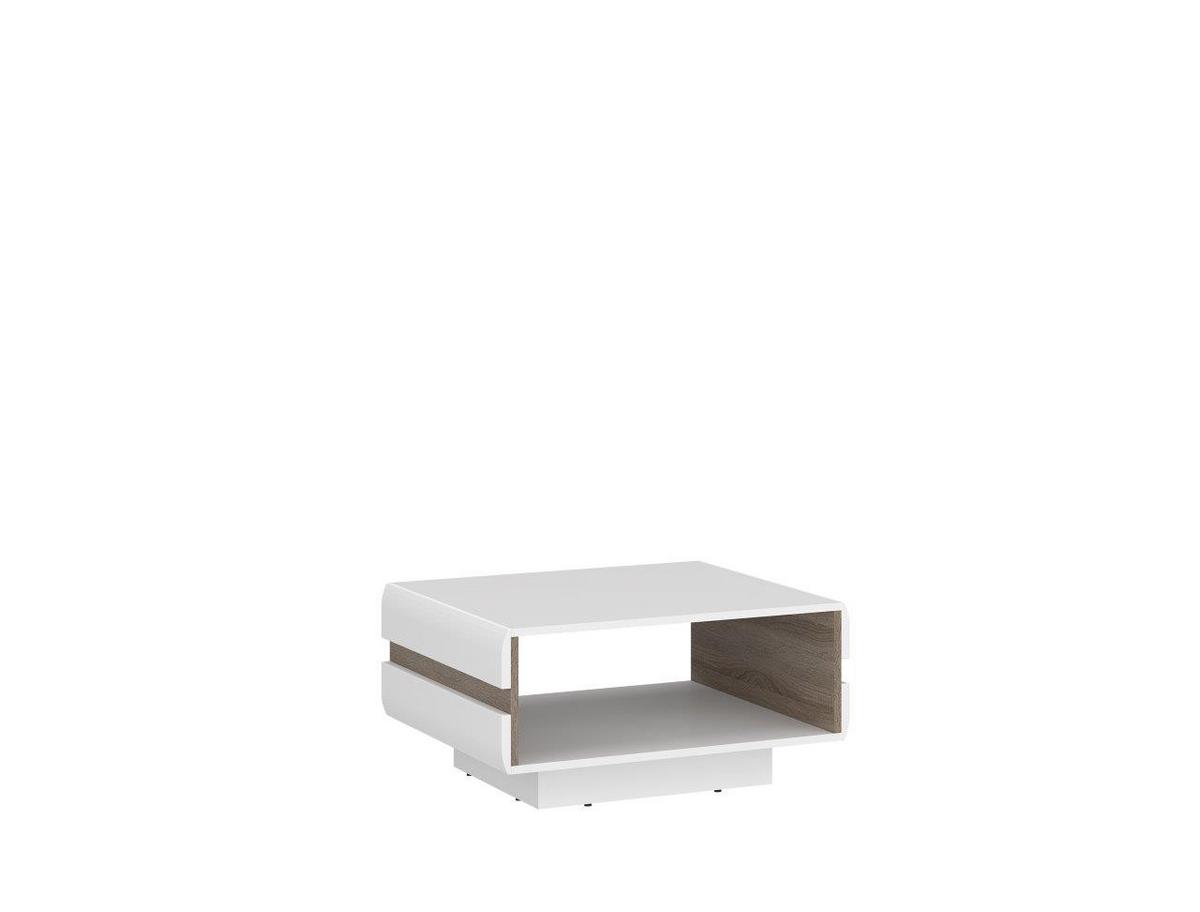 Dohányzóasztal Linate - szarvasgomba tölgy/magasfényű fehér, Modern, faalapú anyag (75,2/39/75cm)
