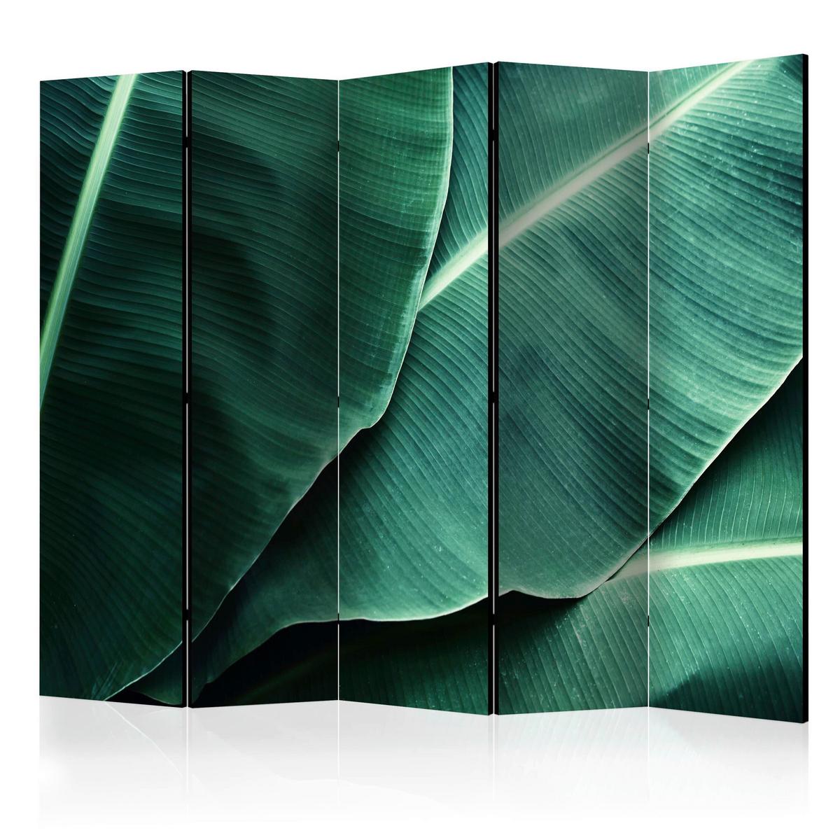 Paravent Dunkelgrün Mintgrün B: 225 cm - Dunkelgrün/Mintgrün, Basics, Holz/Textil (225/172/3cm) - artgeist