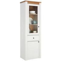 Vitrine Rovigio Weiß, Lärche Dekor B: 62 Cm - Lärchefarben/Weiß, KONVENTIONELL, Glas/Holzwerkstoff (62/196/42cm) - Landscape