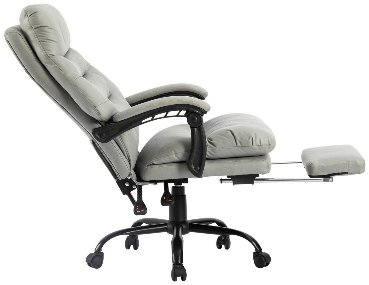 Chefsessel Big Boss mit Armstützen Grau/Schwarz - Schwarz/Grau, MODERN, Kunststoff/Textil (64/114-122/72cm) - MID.YOU