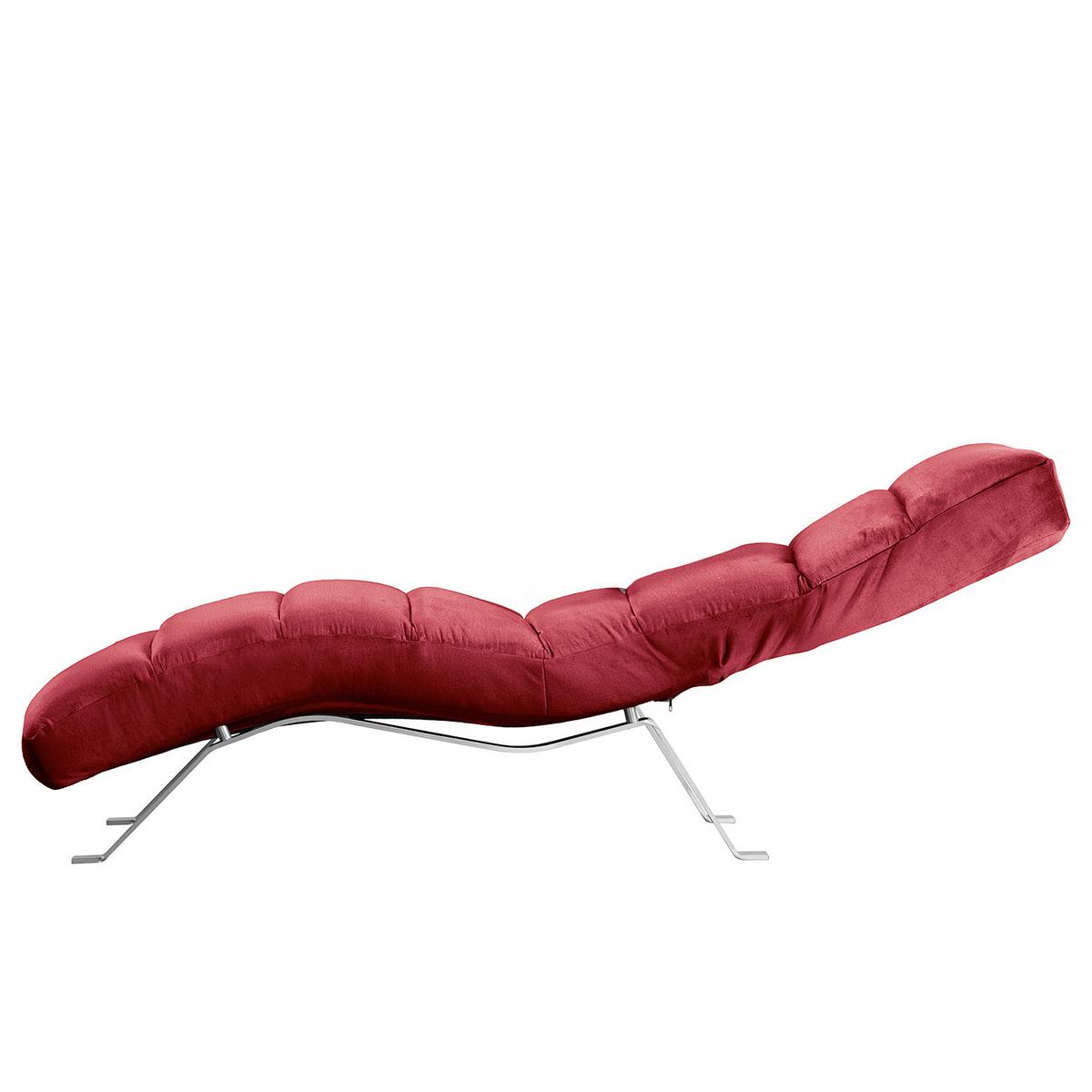 Relaxliege Swing Silver Weinrot B: 65 cm - Silberfarben/Weinrot, Design, Textil (65/65-95/171cm) - Livetastic