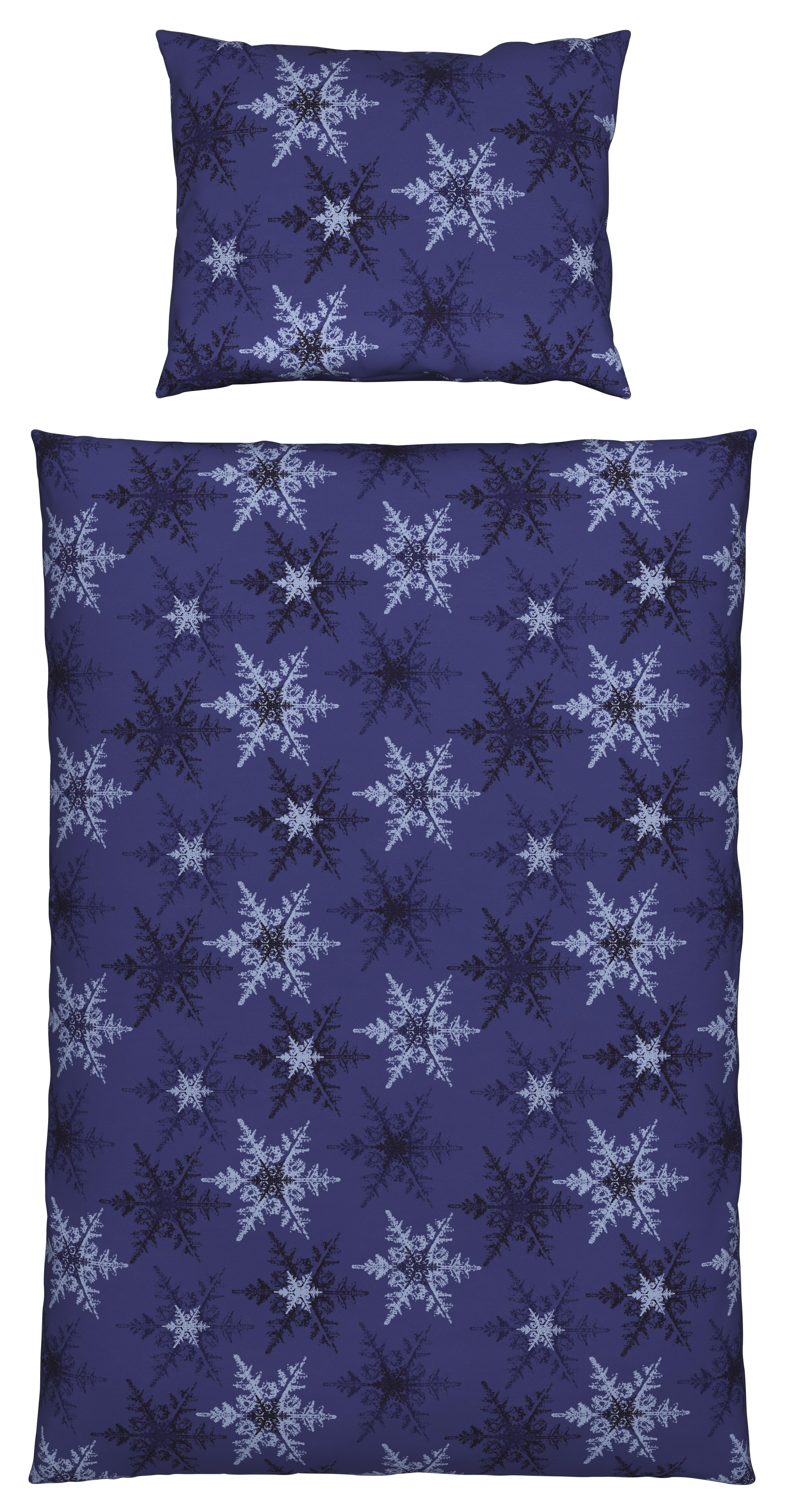 Ágyneműhuzat Snowflake - Sötétkék, konvencionális, Textil - Ombra