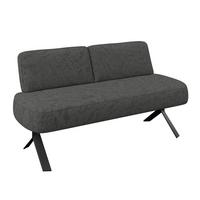 Sitzbank schwarz/Metallbeine Ulmo B: 162 cm - Schwarz, MODERN, Textil/Metall (162/83/71cm)