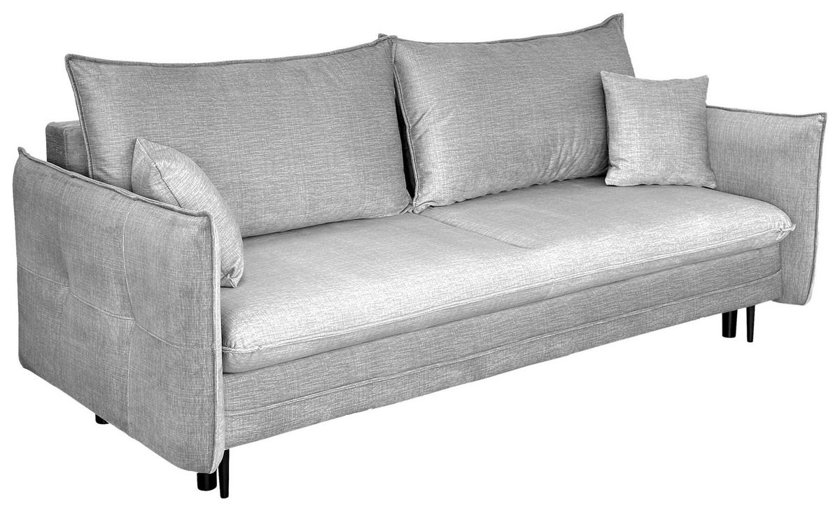 3-sitzer-sofa Mit Schlaffunktion Melody B: 216cm - Schwarz/Grau, Design, Textil (216/96/102cm) - MID.YOU