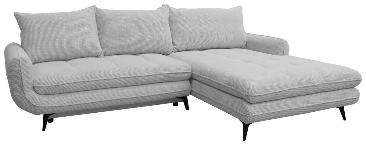 Rohová sedačka WAVE, pravá, světle šedá - černá/světle šedá, Moderní, kov/dřevo (266/189cm)