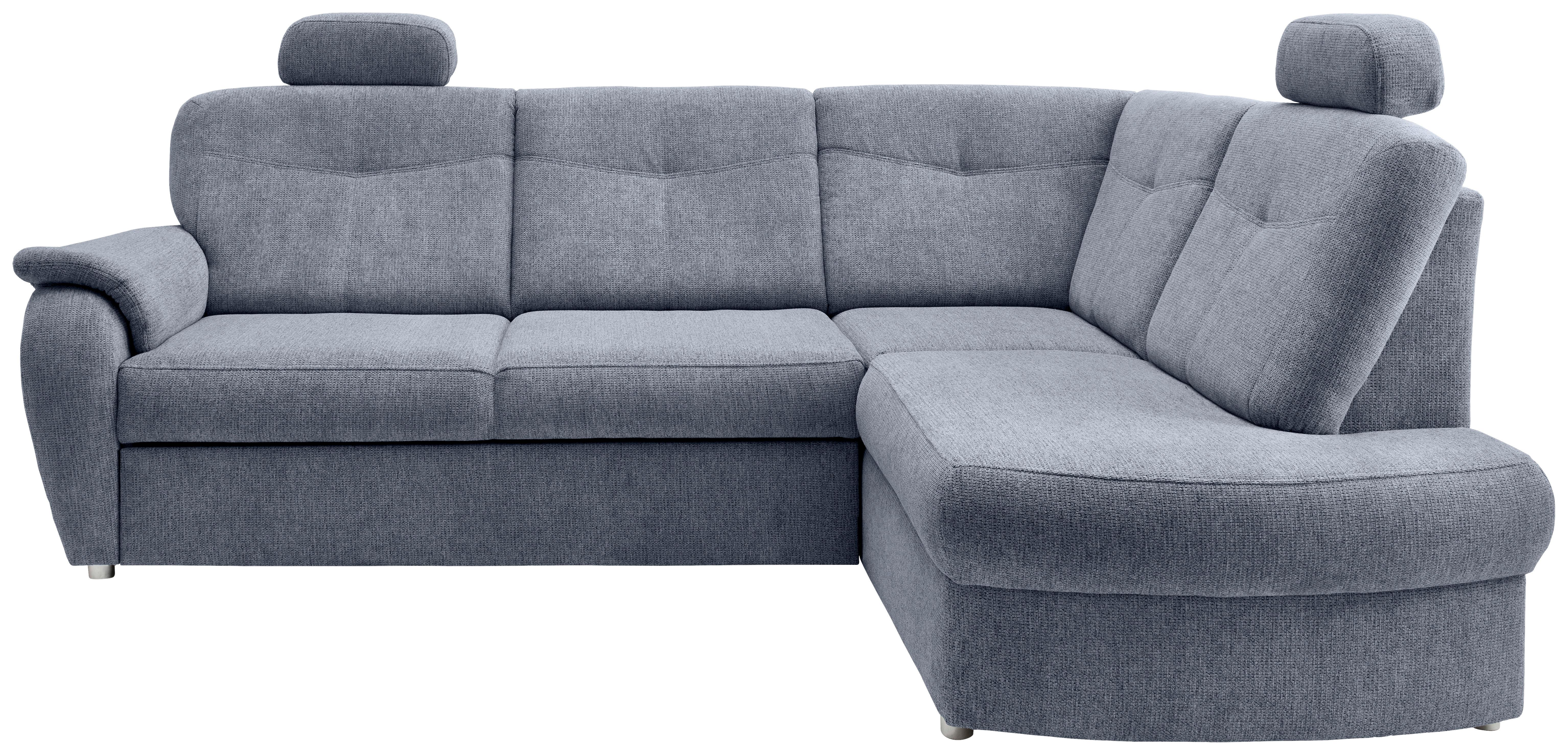 Eckschlafsofa Rosali, Hellblau S: 264x180 Cm - Chromfarben/Hellblau, MODERN, Textil (264/180cm) - Livetastic