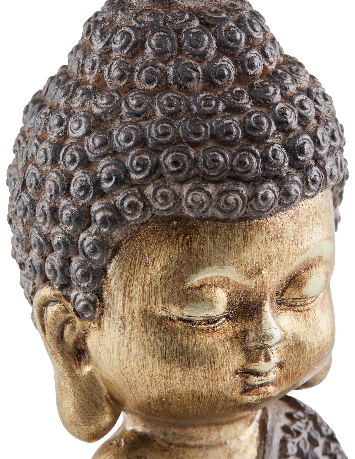 Dekofigur Buddha H: 13,5 cm Kunststoff für In- und Outdoor - Goldfarben/Braun, LIFESTYLE, Kunststoff (6/6/13,5cm) - Luca Bessoni