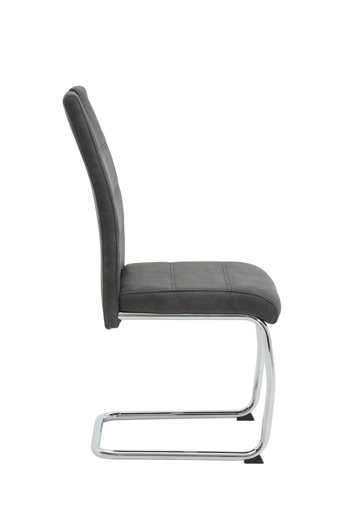 Schwingstuhl-set Flora Anthrazit B: 43 Cm - Chromfarben/Anthrazit, MODERN, Textil/Metall (43/98/59cm) - MID.YOU