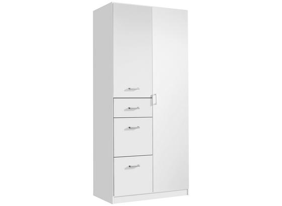 Skříň Point Bílá - bílá, Moderní, kompozitní dřevo (91/197/54cm) Skříň Point Bílá - bílá, Moderní, kompozitní dřevo (91/197/54cm)