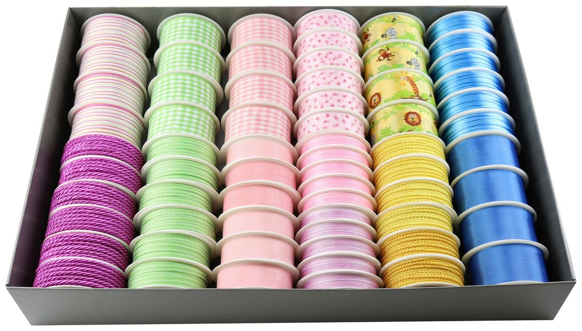 Geschenkband Flavienne Versch. Farben Kunststoff - Gelb/Rot, Kunststoff