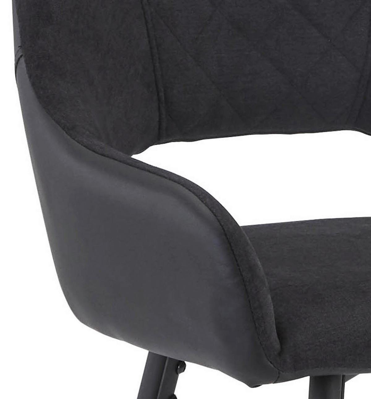 Barhocker mit Lehne Porto Anthrazit/Schwarz - Anthrazit/Schwarz, MODERN, Textil/Metall (52/102/56cm) - MID.YOU