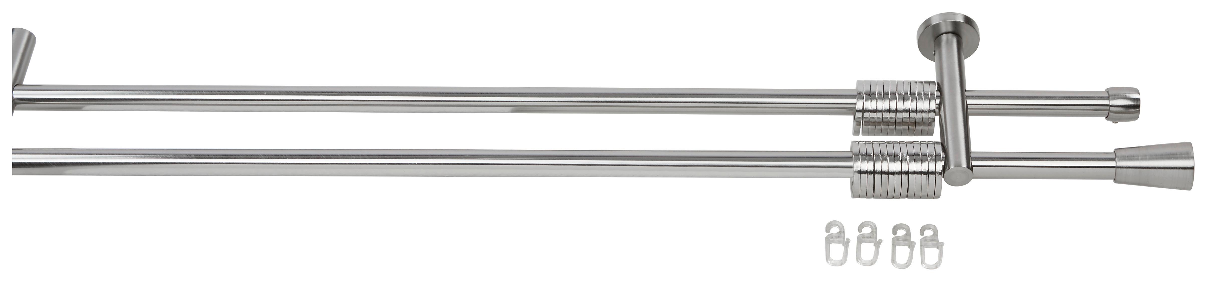 Rundstangengarnitur Brenda Edelstahlfarben L: 120 Cm - Edelstahlfarben, KONVENTIONELL, Metall (120cm) - Ondega