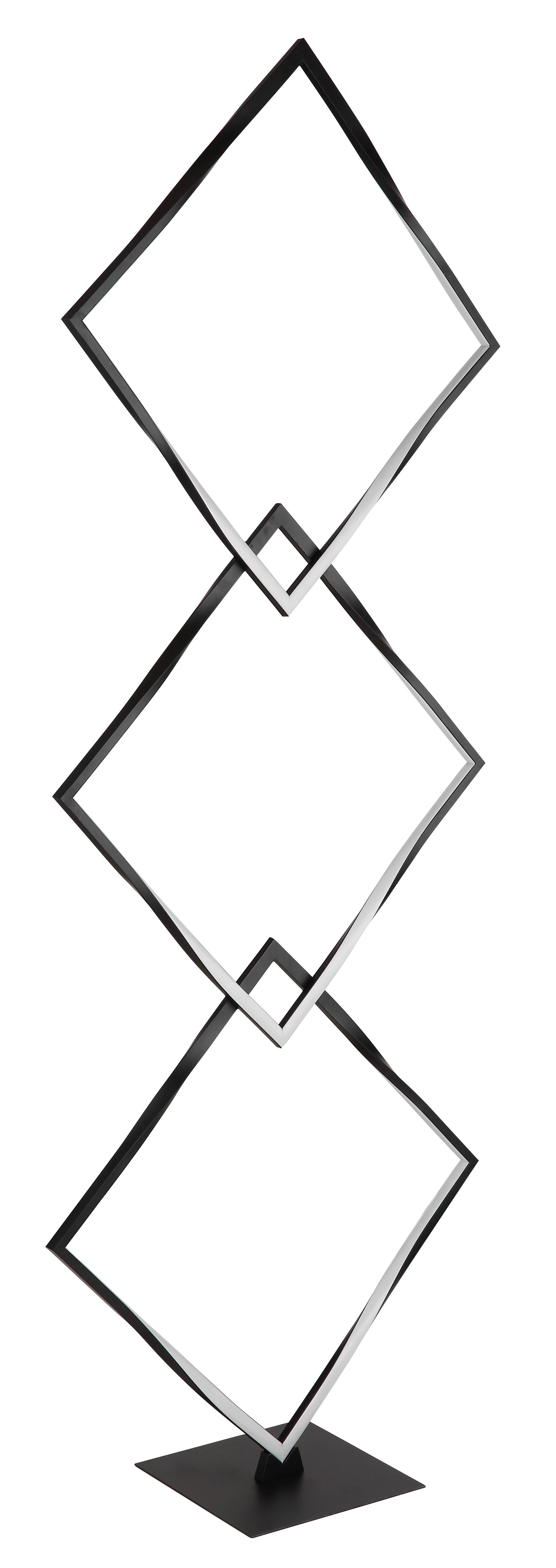 LED-Stehleuchte 67213s - Opal/Schwarz, Design, Kunststoff/Metall (49/20/130cm) - Globo