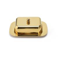 Echtwerk Butterdose Edelstahl Gold, L/b/h:18,5x12,27cm - Goldfarben, Basics, Metall (18,5/12,2/7,0cm) - Echtwerk