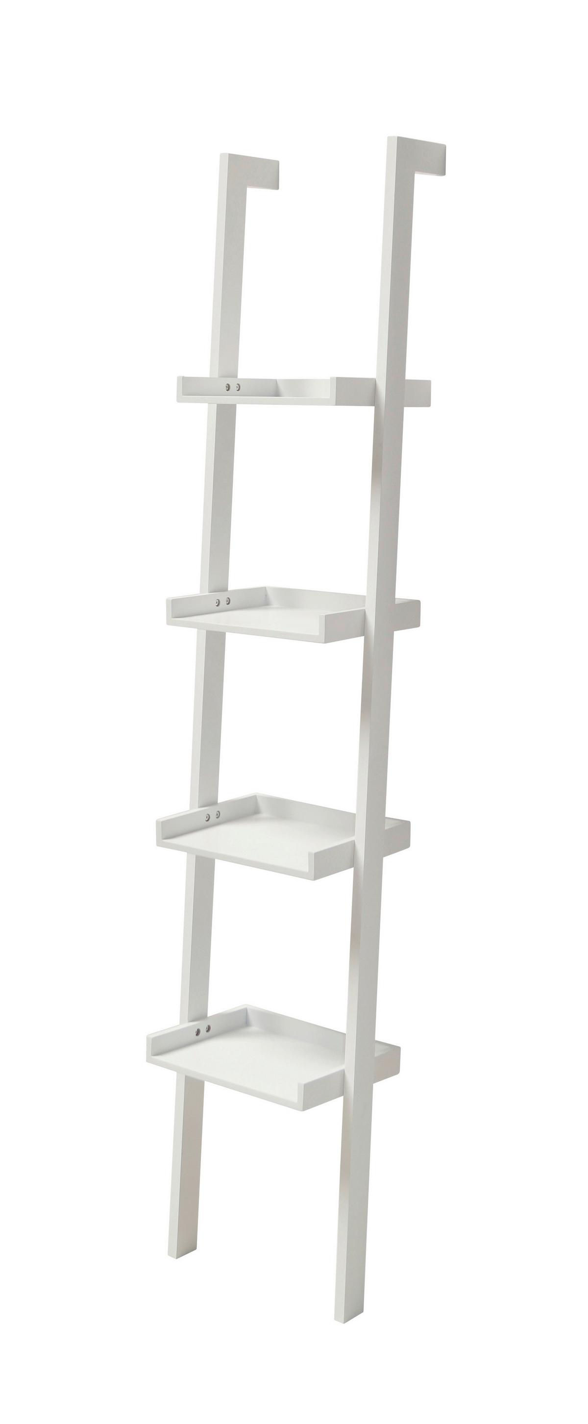 Rebríkový regál WALL biely - biela, Trend, kompozitné drevo (36,5/180/32cm) - Livetastic