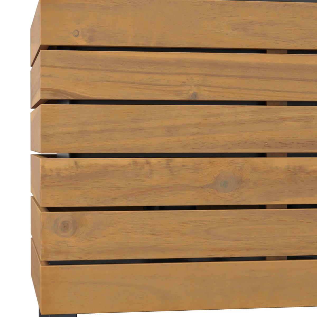 VYSOKÝ ZÁHON MARLO - čierna/farba akácie, Modern, kov/drevo (69/41/26cm) - Bessagi Garden